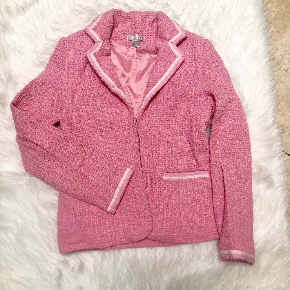 Vintage pink wool blend blazer, size 6